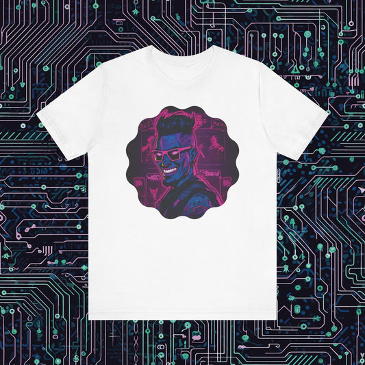 The Future is now Cyber Punk Guy Unisex Jersey Short Sleeve Tee