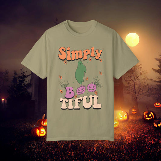 Simply Bootiful Retro Groovy Halloween Unisex Garment-Dyed T-shirt Gifts for Her Gifts for him