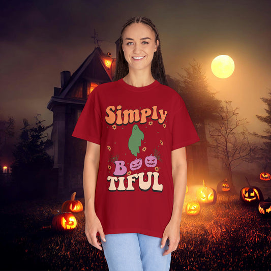 Simply Bootiful Retro Groovy Halloween Unisex Garment-Dyed T-shirt Gifts for Her Gifts for him