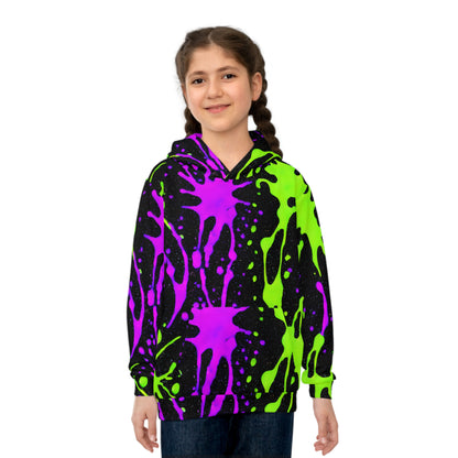 Splatter Squad: Paint Party Hoodie for Kids (AOP)