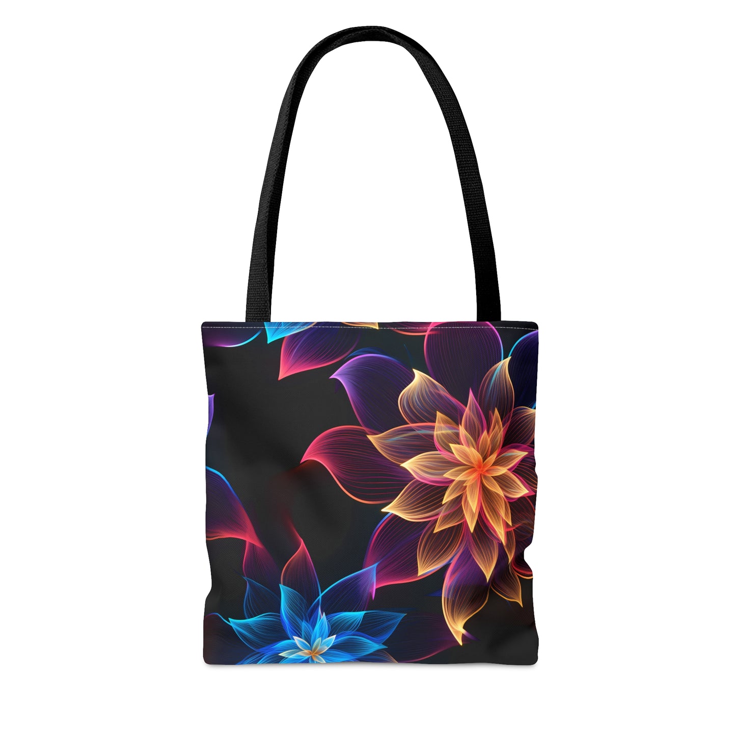 Vibrant Elegance: Neon Floral All Over Print Tote Bag