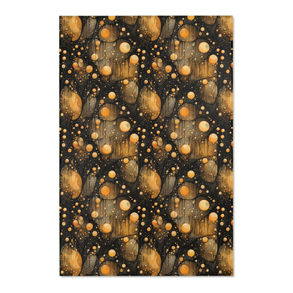 Halloween Yellow Orange Floating Blobs and Dark Area Rugs