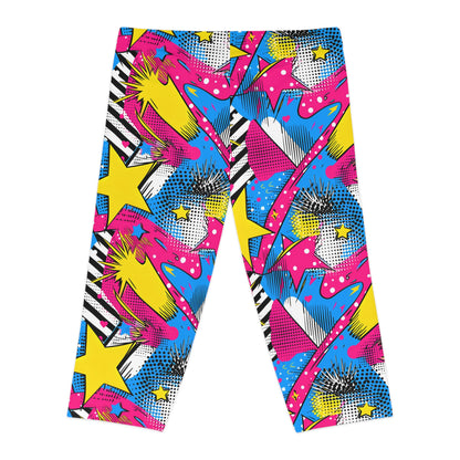 🌟 Abstract Pop Art Capri Leggings: A Fusion of Style and Comfort! Women's Capri Leggings (AOP)