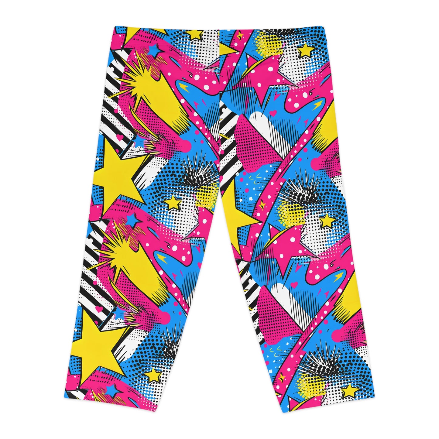 🌟 Abstract Pop Art Capri Leggings: A Fusion of Style and Comfort! Women's Capri Leggings (AOP)