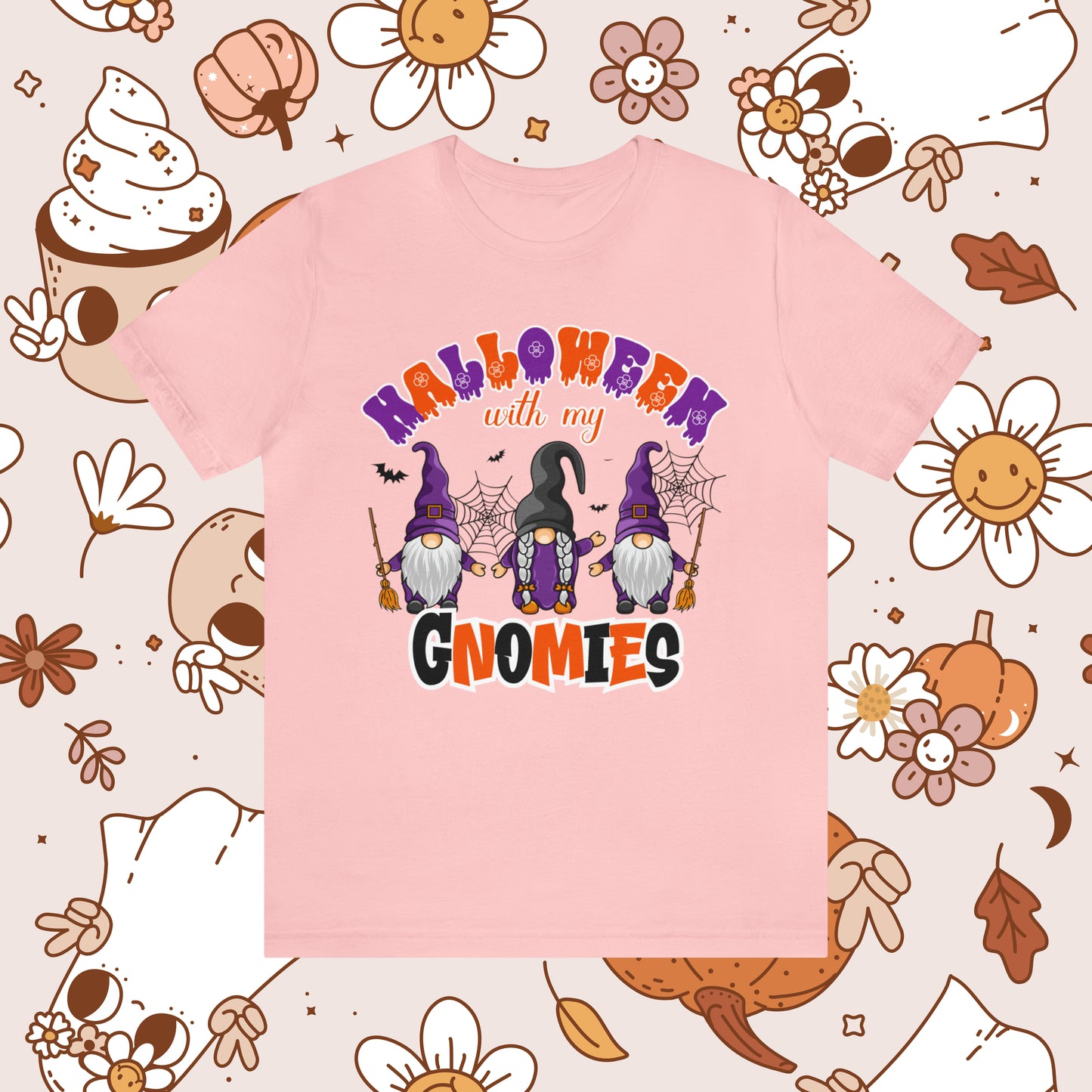 Halloween with my Gnomies Unisex Jersey Short Sleeve Tee Gifts for Him Gifts for Her