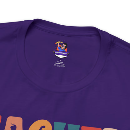 Colorful Teachers Change Lives Back to School Unisex Jersey Short Sleeve Tee Gifts for him, Gifts for Her