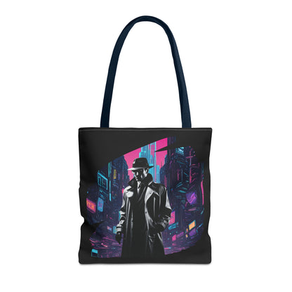 Cyberpunk Chic  Film Noir Detective AOP Tote Bag