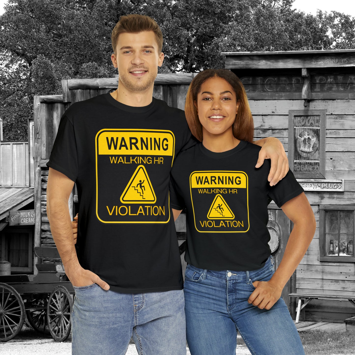 Warning Walking HR VIOLATION Unisex Heavy Cotton Tee