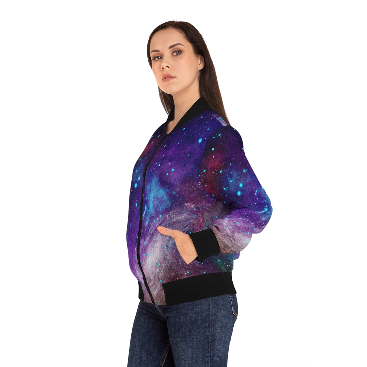 Outer Space Out of this World Women's Bomber Jacket (AOP)