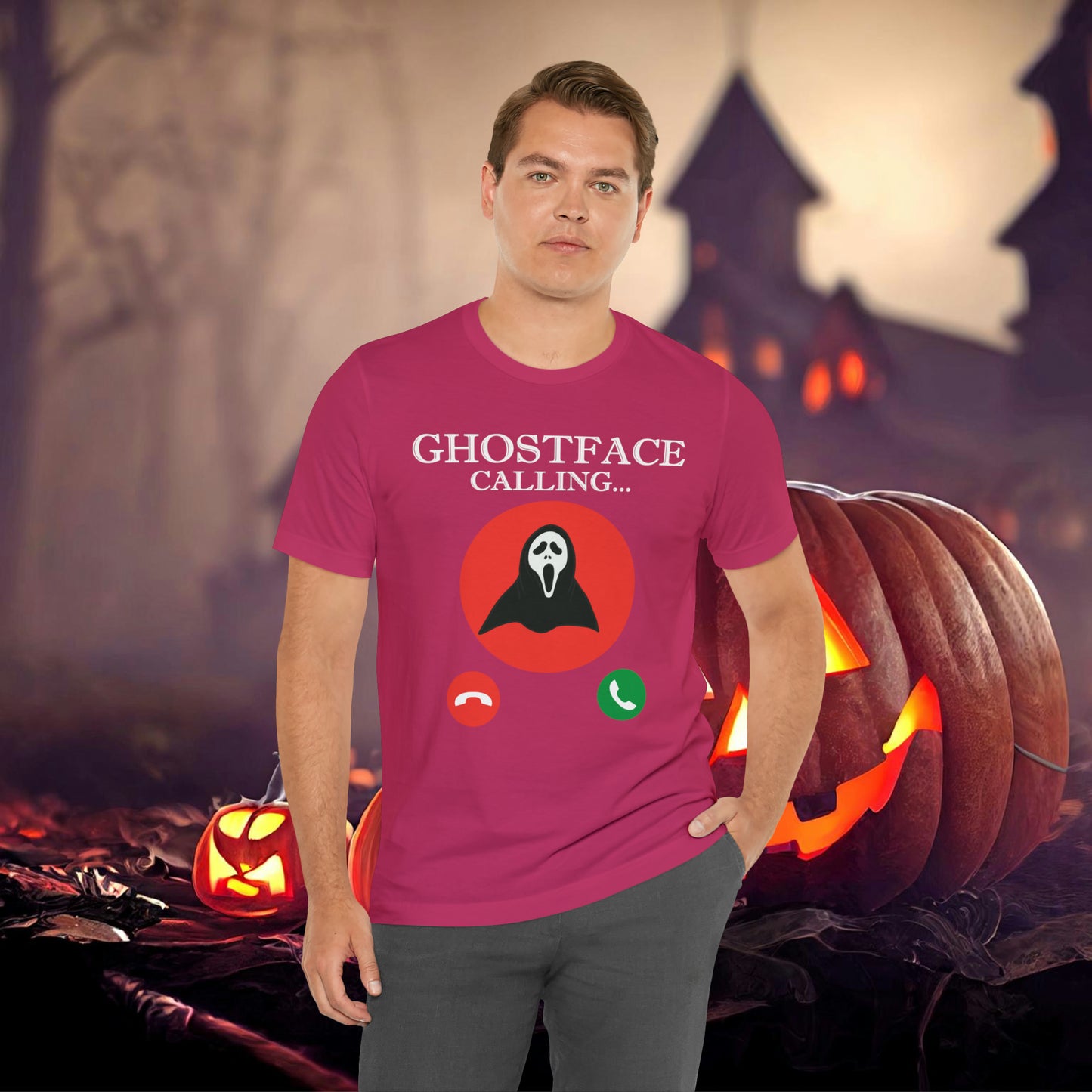 Ghost Face is Calling Halloween Unisex Jersey Short Sleeve Tee Gifts For her Gifts for Him