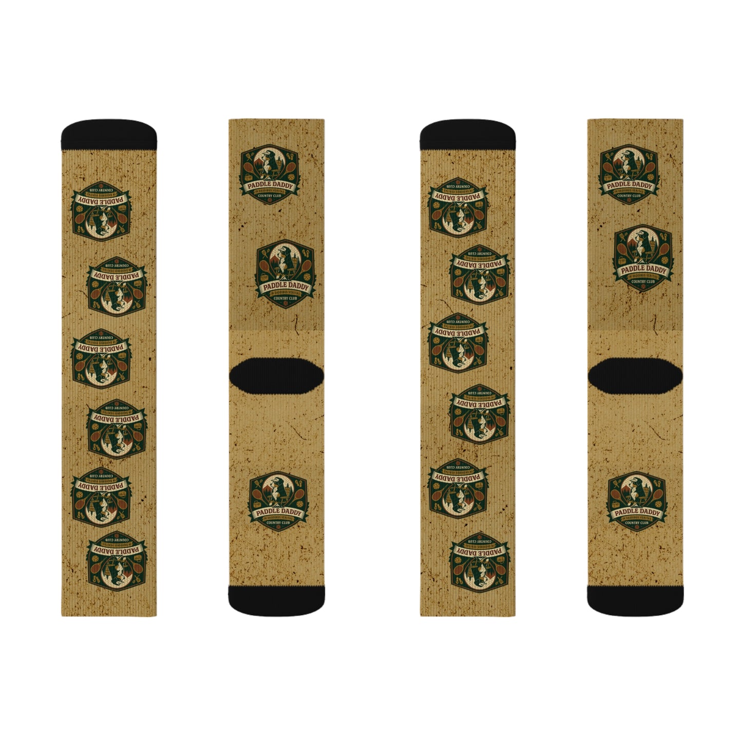 Paddle Daddy Country Club Socks – Chloe-Stamped Lore for Your Feet Rustic Camp-Themed Sublimation Socks, Cozy Adventure Gift, Hiking Accessories, Camping Gear, Unique Sock Design