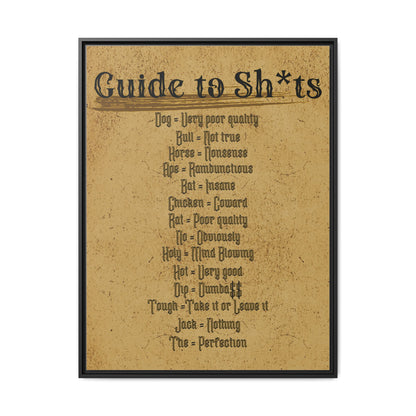 Guide to Sh*ts Framed Wall Art Print, Humorous Decor, Office Wall Art, Gift for Friends, Humor, Unique Housewarming Gift