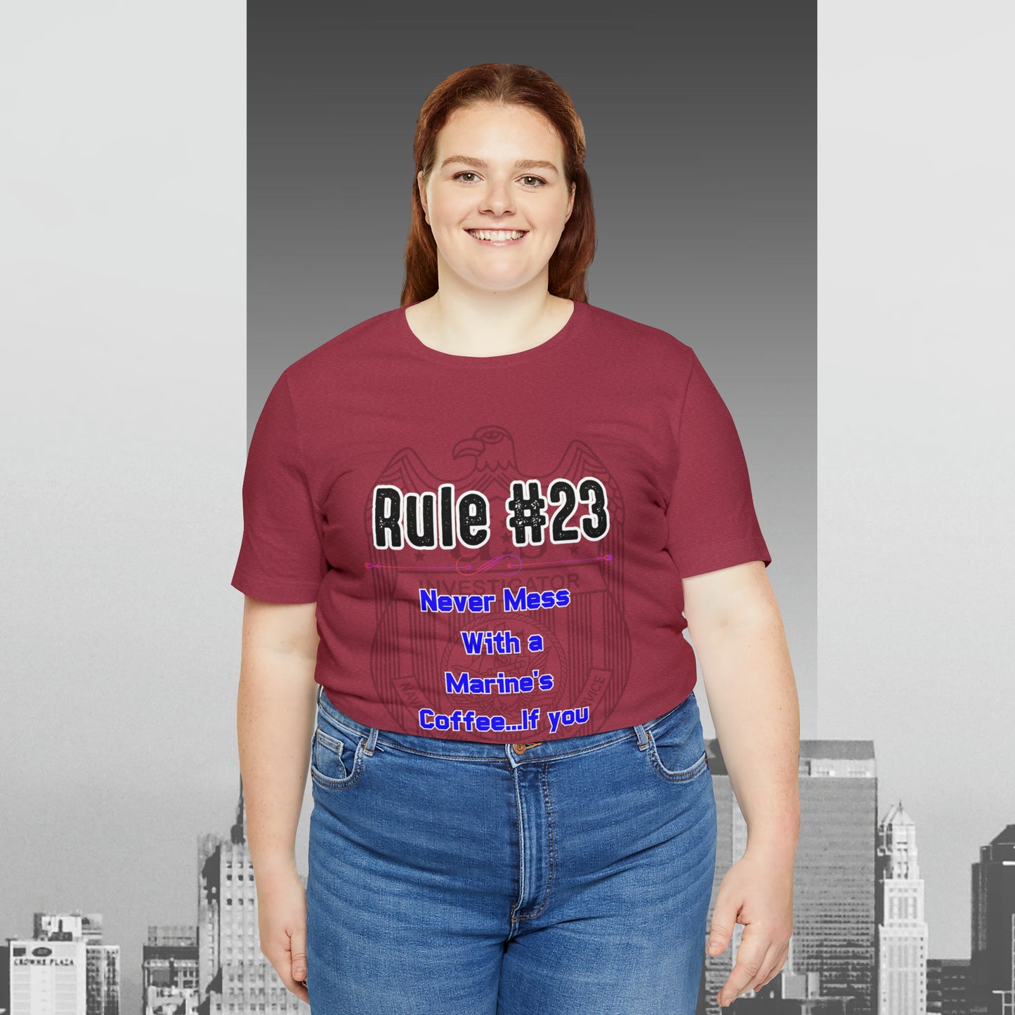 Rules of Gibbs #23 Never Mess with a Marine's Coffee Unisex Jersey Short Sleeve Tee