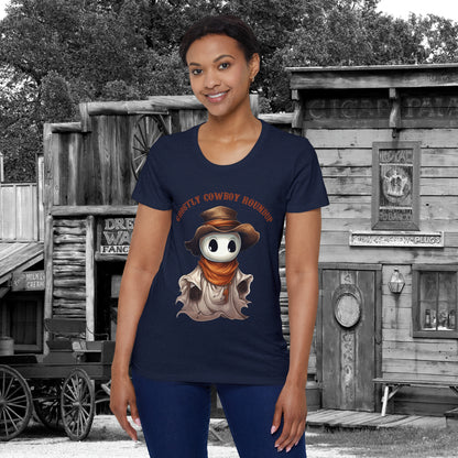 Ghostly Cowboy Roundup Western Halloween Women's Organic Short Sleeve T-Shirt Gifts for Her