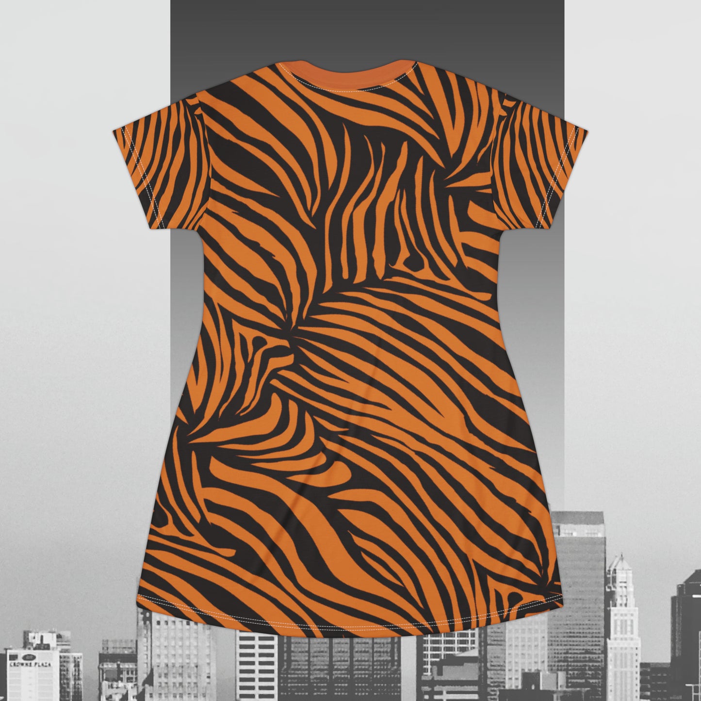 Wild Tiger Print T-Shirt Dress (AOP)