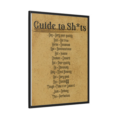 Guide to Sh*ts Framed Wall Art Print, Humorous Decor, Office Wall Art, Gift for Friends, Humor, Unique Housewarming Gift