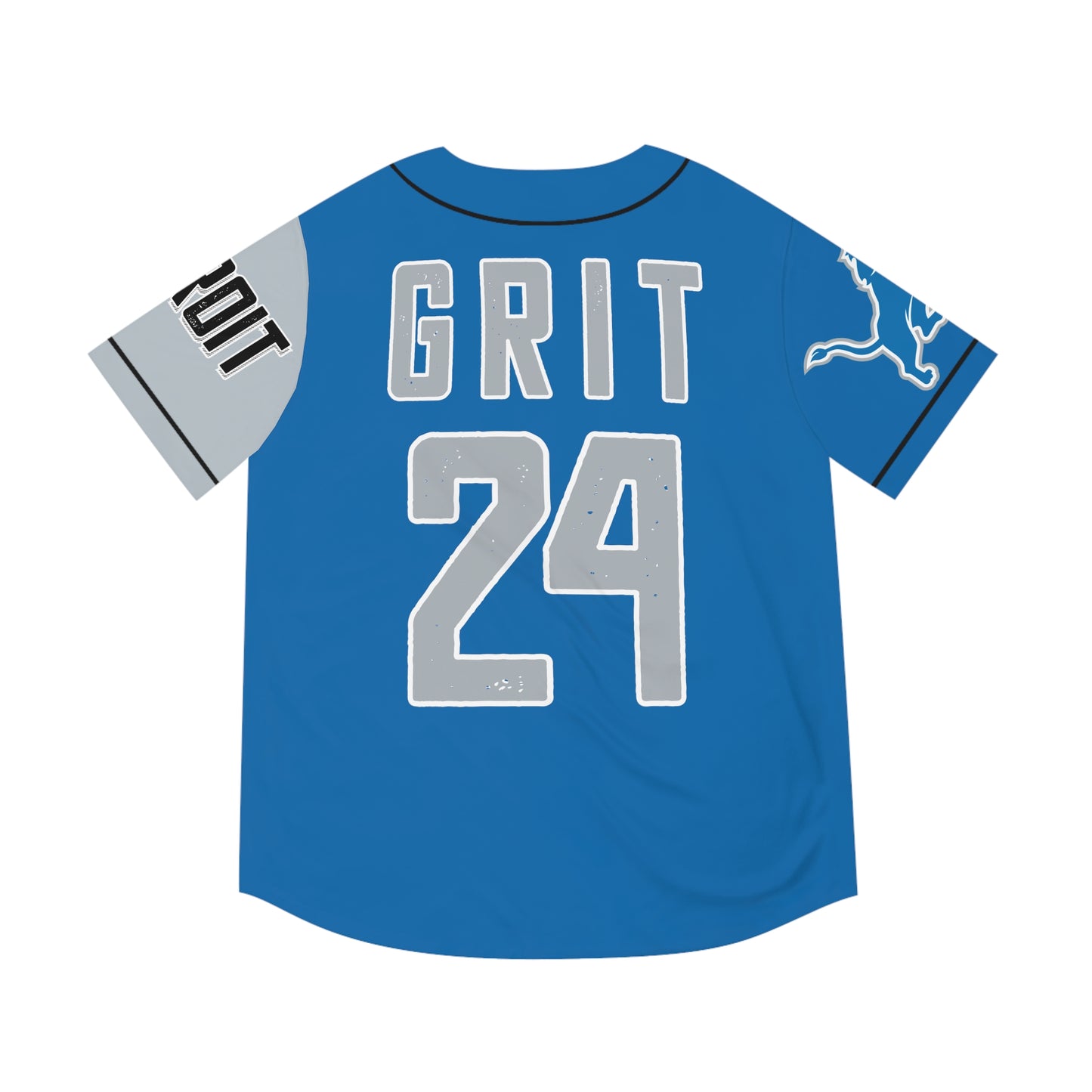 Custom Number & Name Men's Baseball Jersey (AOP) Detroit Football Team, Cross-sport fashion, Gridiron diamond style, Detroit pride apparel