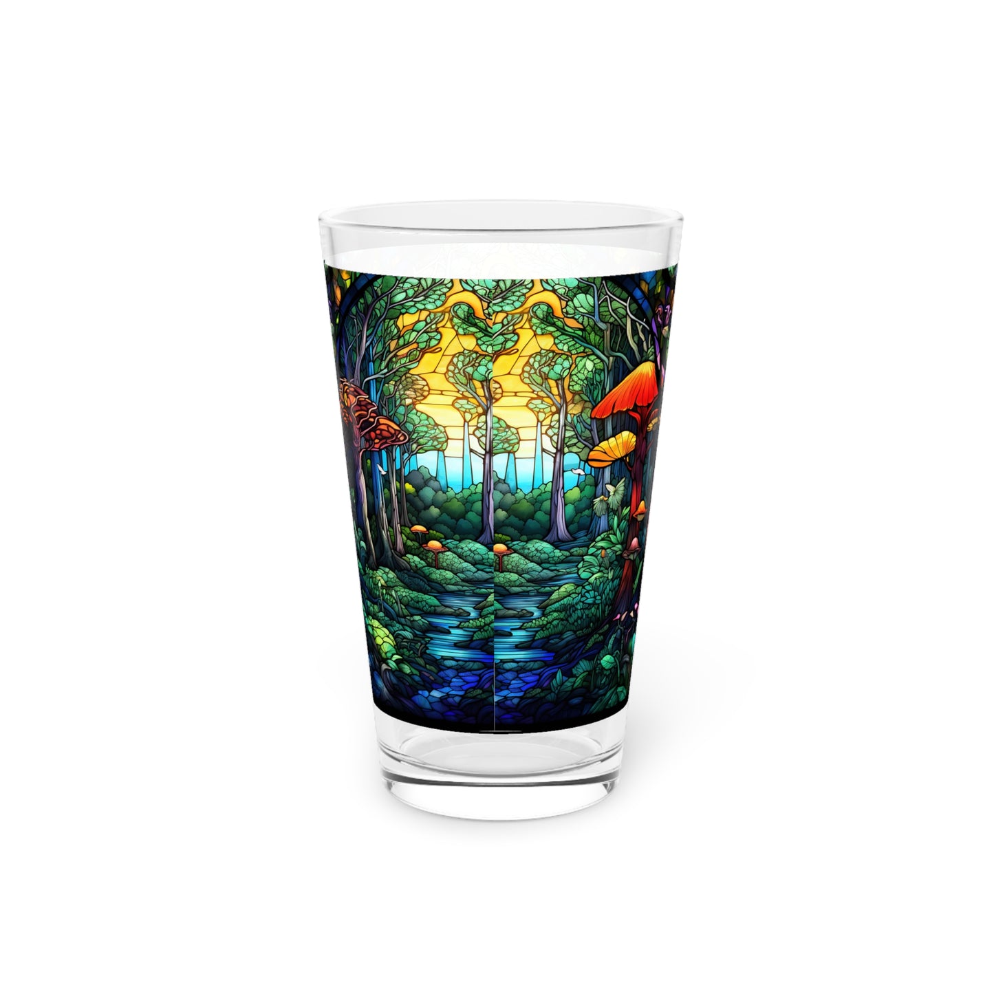 Enchanted Forest: A Magical Journey Through the Realm of Mushrooms 16oz Pint Glass Gift idea gifts for home decor housewarming gift