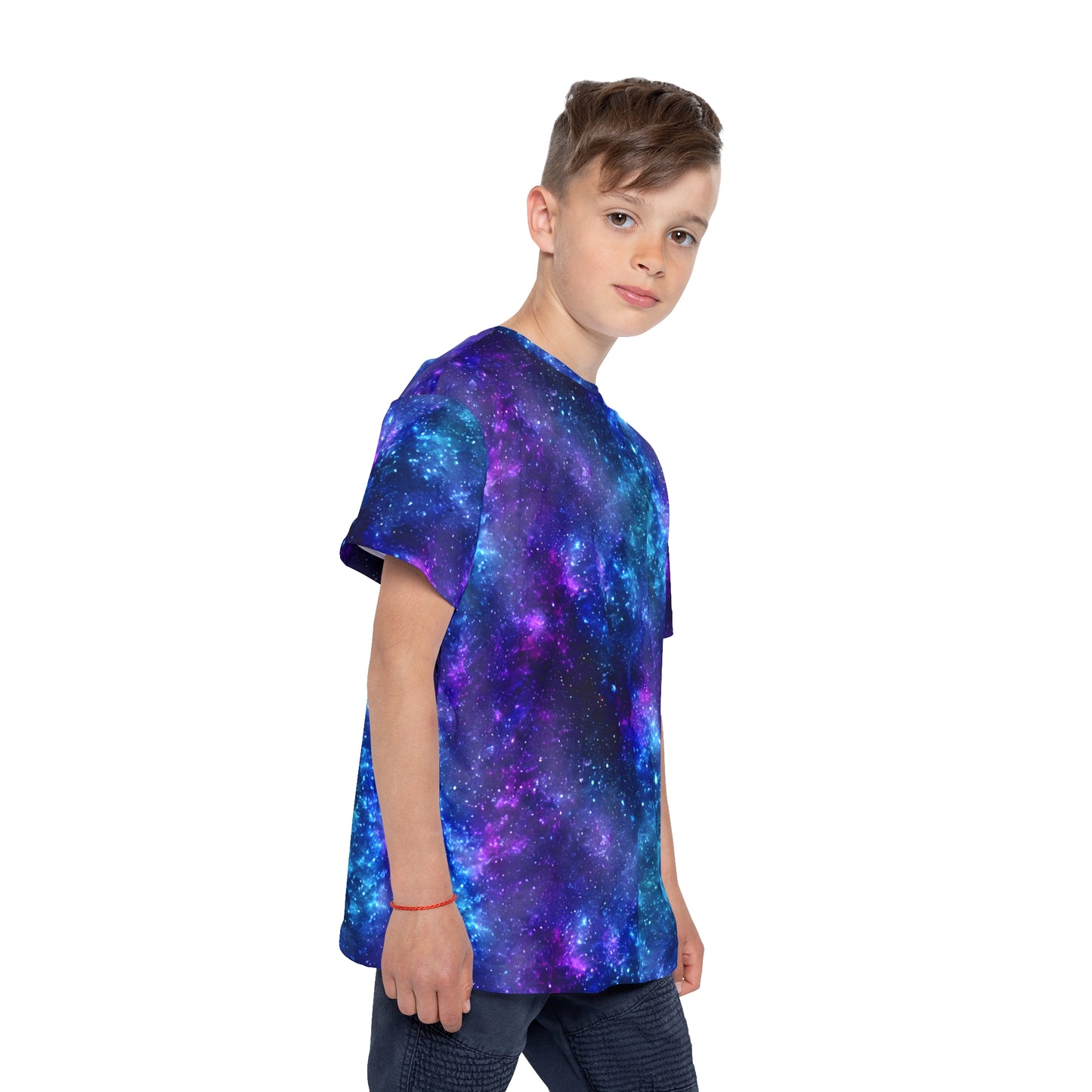 Galactic Goals: All Over Print Kid Sport Jersey with Outer Space Galaxy Vibe