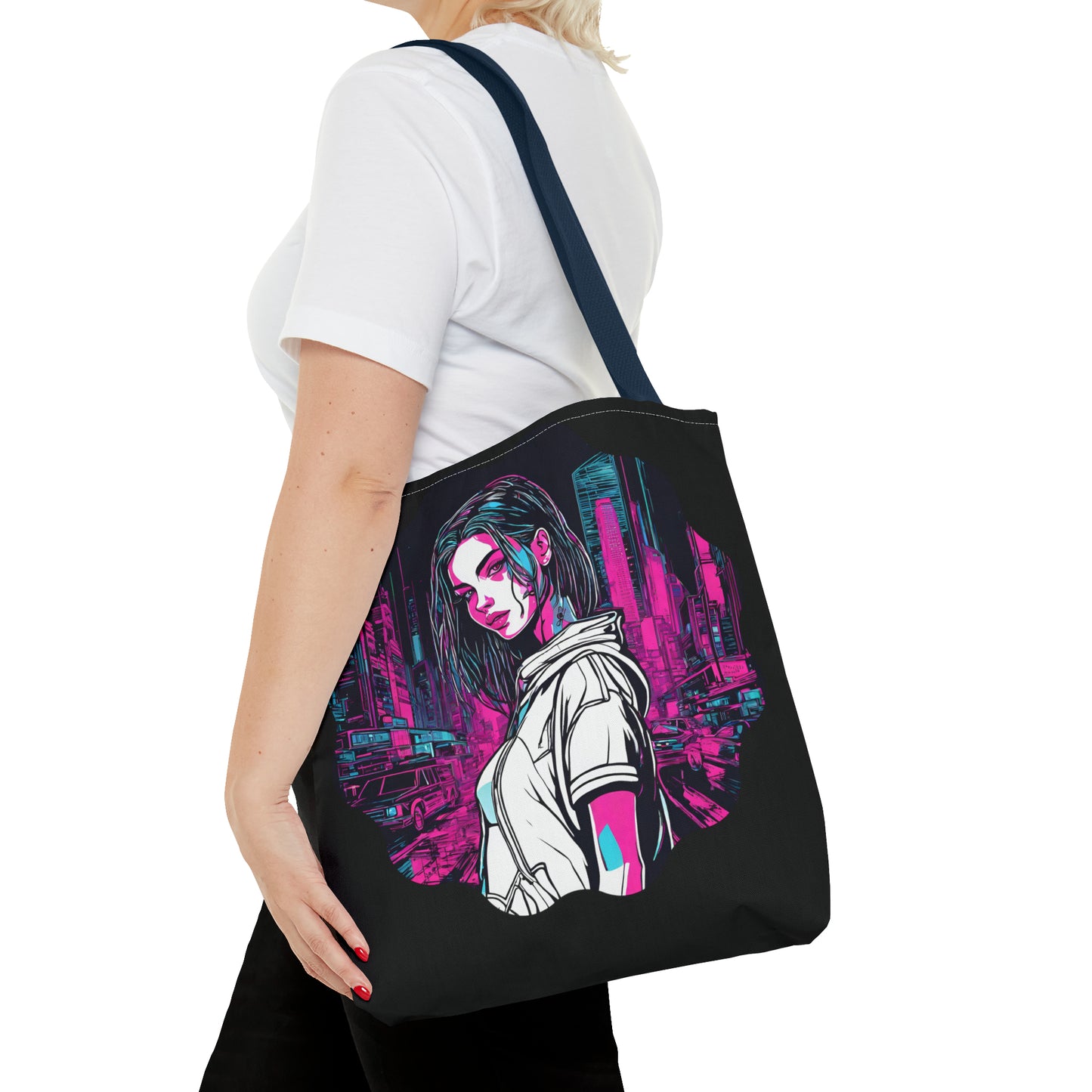 Cyberpunk Chic AOP Tote Bag