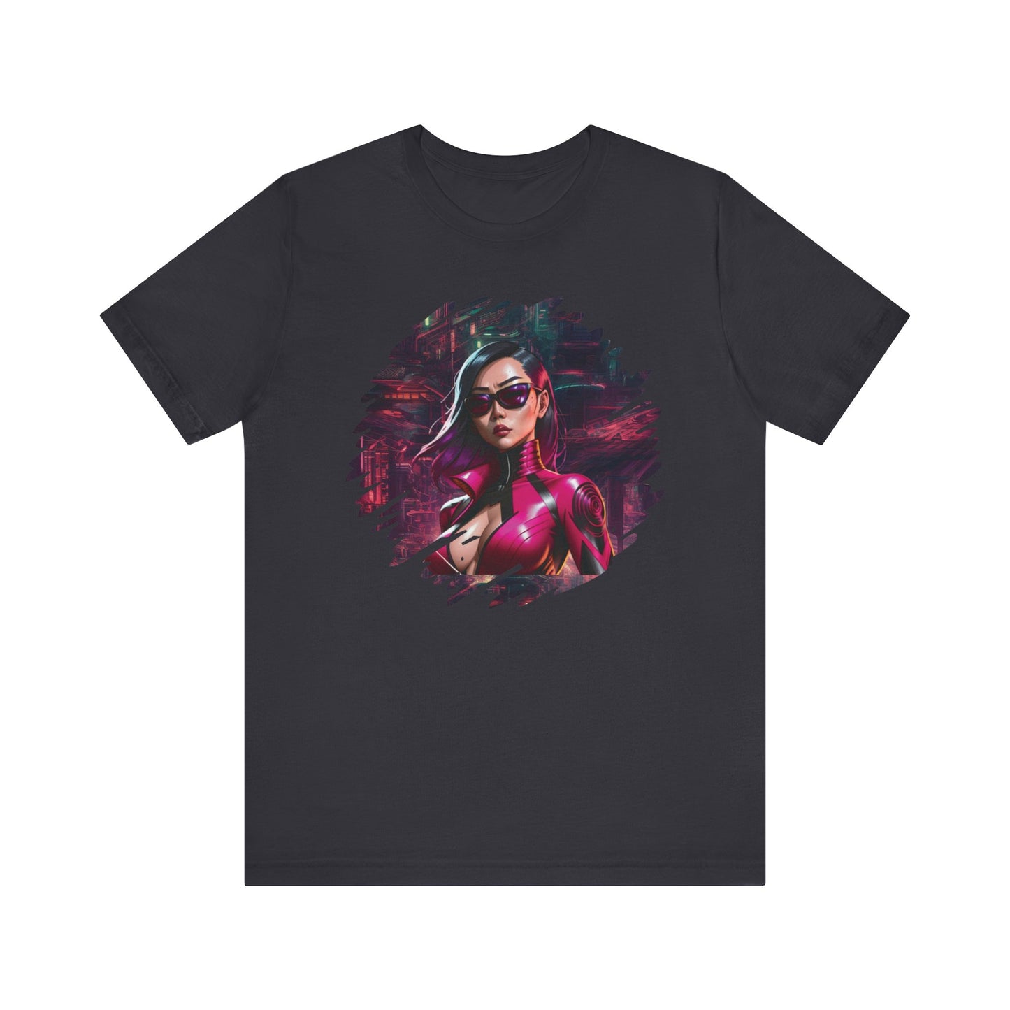 Cyberpunk Girl T-Shirt - Futuristic Cityscape Unisex Jersey Tee cyberpunk fashion