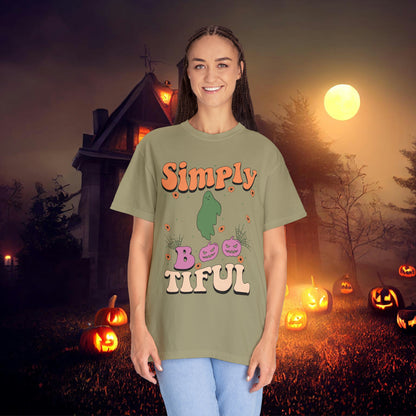 Simply Bootiful Retro Groovy Halloween Unisex Garment-Dyed T-shirt Gifts for Her Gifts for him