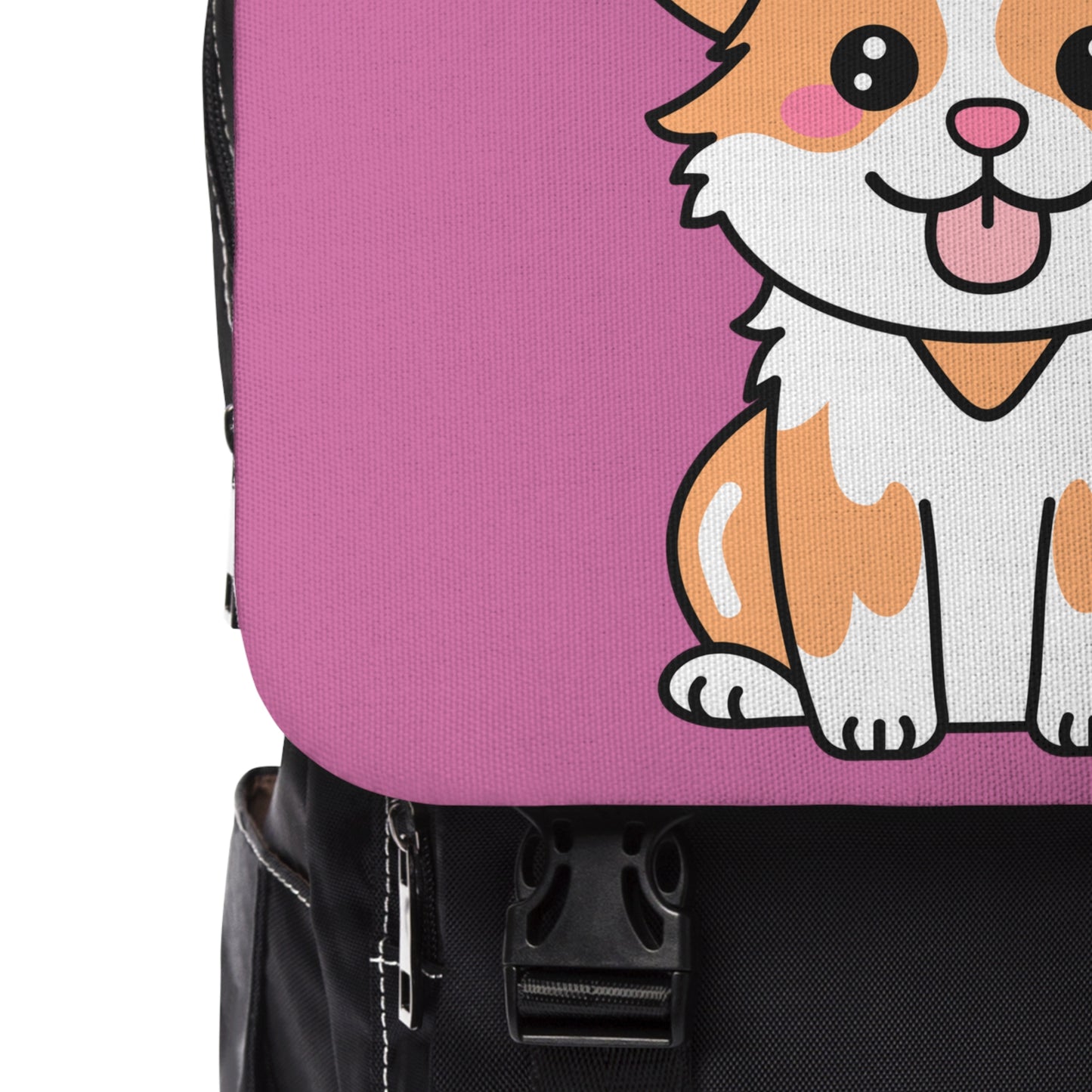 Cute Little Puppy on light purple background back to school Unisex Casual Shoulder Backpack