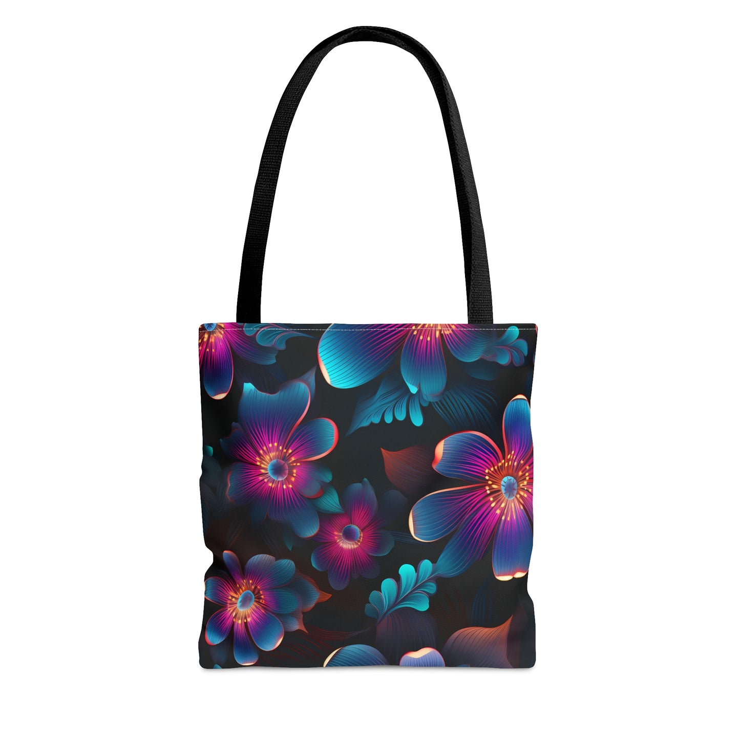 Eclectic Neon Floral All Over Print Tote Bag