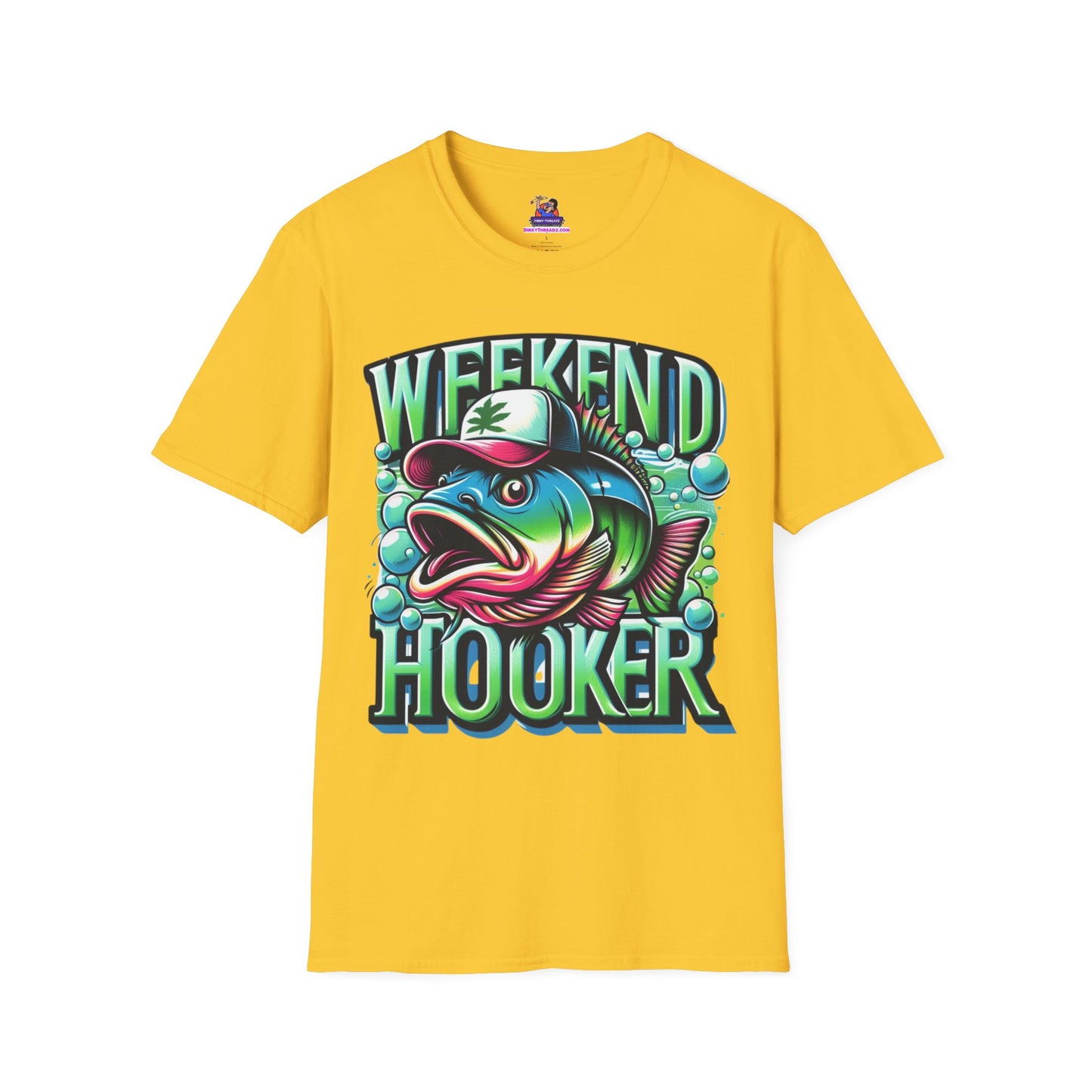 Weekend Hooker Unisex Softstyle T-Shirt Fishing humor, Fisherman Gift Pun T-Shirt Funny Fish Tee Fishy Vibes Unique Unisex Tee