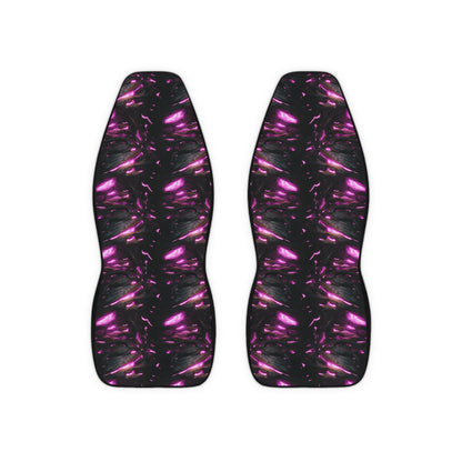 Galaxy Glow Car Seat Covers — Purple Nebula Polyester Front Seat Protector