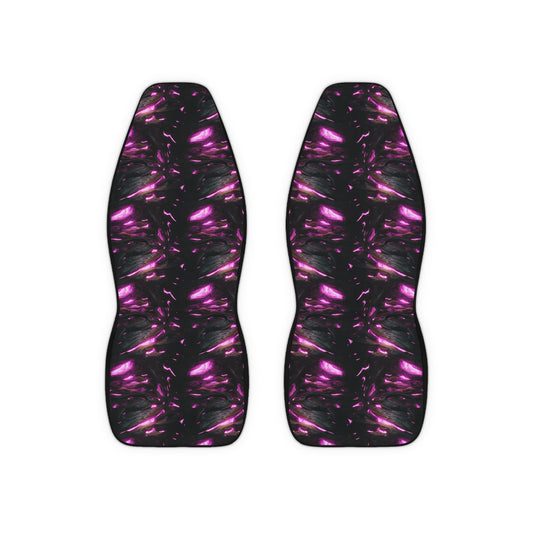 Galaxy Glow Car Seat Covers — Purple Nebula Polyester Front Seat Protector