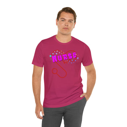 Nurse Love Unisex Jersey Tee Bella+Canvas 3001 Healthcare Gift Medical Students, Soft Fabric, Various Sizes Available