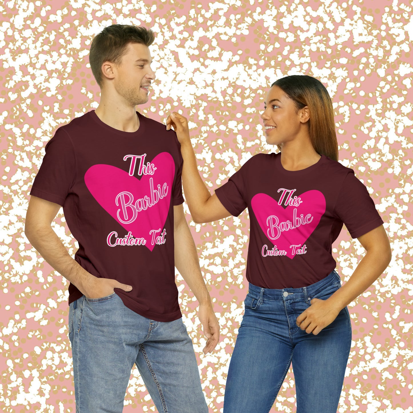 This Barbie  "CUSTOM TEXT" Unisex Jersey Short Sleeve Tee Gifts For Him Gifts For Her