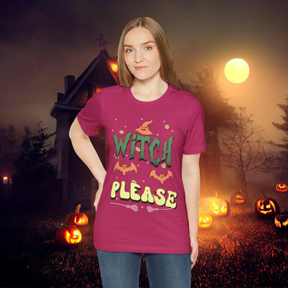 Witch Please Retro Groovy Halloween Unisex Jersey Short Sleeve Tee Gifts for Her Gifts for him