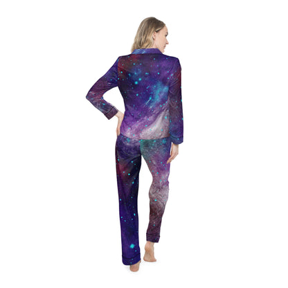 Outer Space Out of this World Women's Satin Pajamas (AOP)