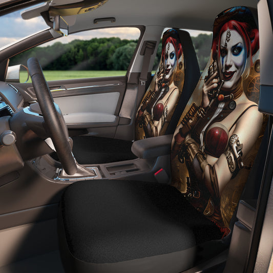 Hyper Realistic Steampunk Harley Quinn Car Seat Covers