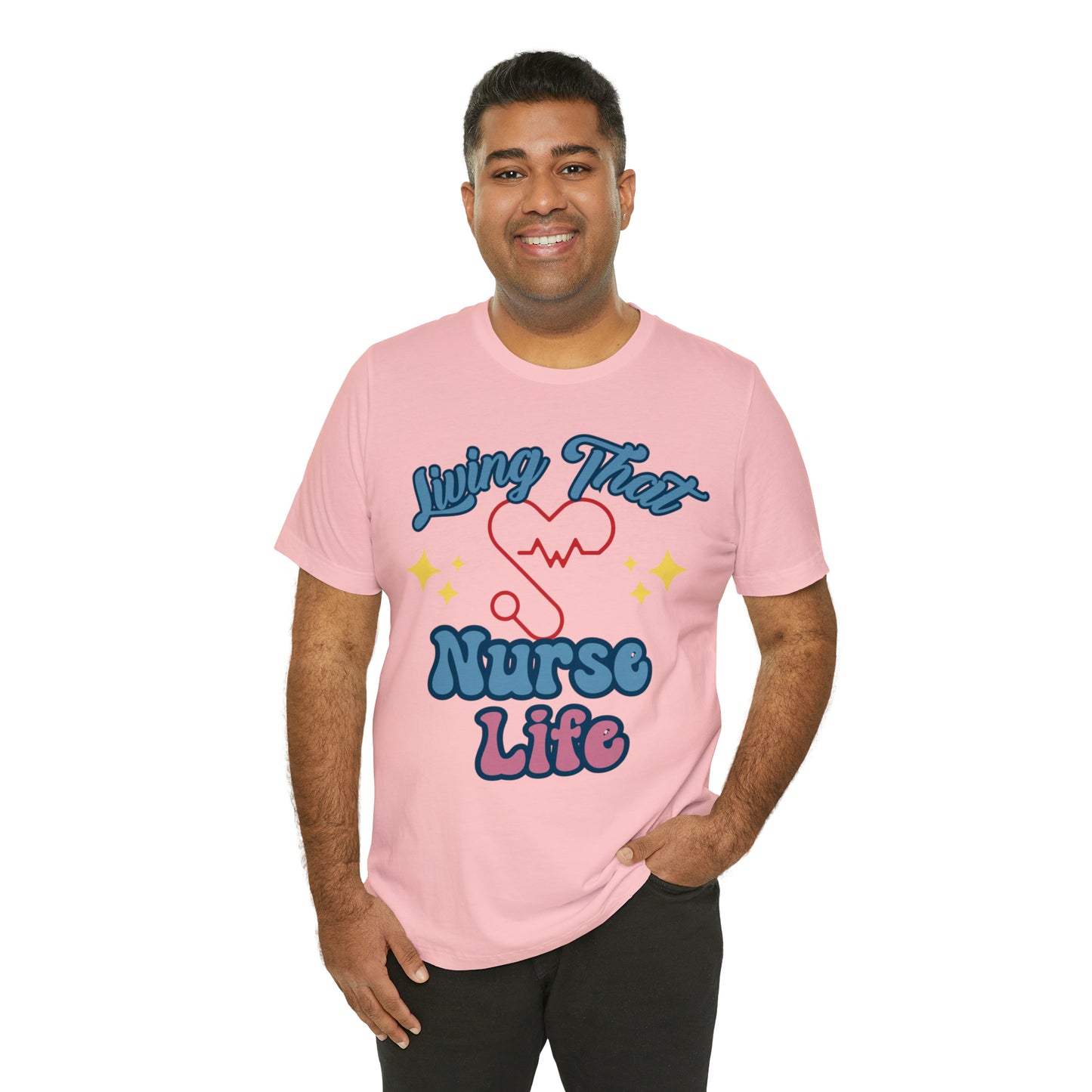 Living the Nurse Life, Comfy and Stylish Nurse T-Shirt:Gift for Medical Professionals and Nursing Students, Various Sizes Available"