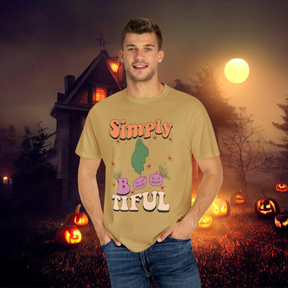 Simply Bootiful Retro Groovy Halloween Unisex Garment-Dyed T-shirt Gifts for Her Gifts for him