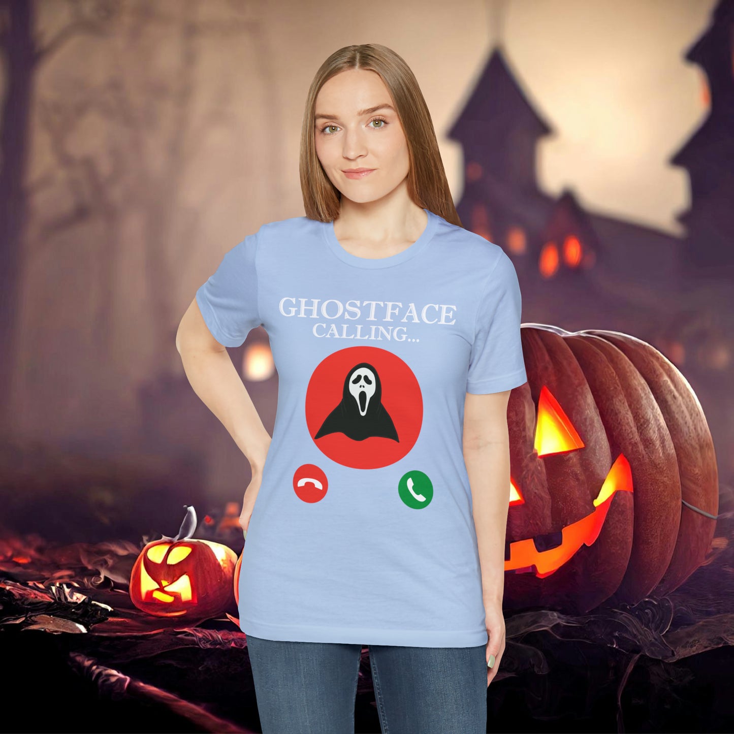 Ghost Face is Calling Halloween Unisex Jersey Short Sleeve Tee Gifts For her Gifts for Him