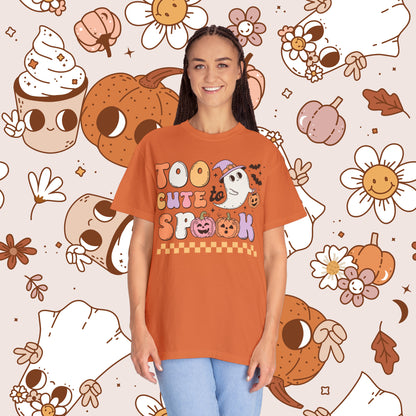 Too Cute to Spook Retro Groovy Halloween Unisex Garment-Dyed T-shirt Gifts for Him Gifts for Her