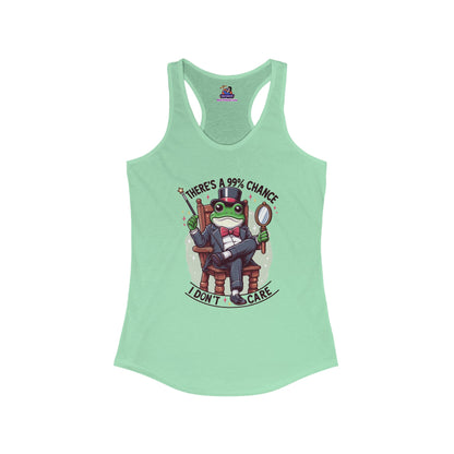 Froggy Indifference: The Chic Racerback Statement Women's Ideal Racerback Tank