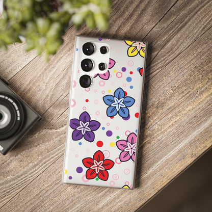 Retro Colorful Flowers Flexi Cases for IPhone and Samsung