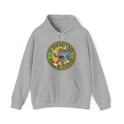 DirkyThreadz Coffee Lover's Hoodie - Playful Cartoon Design for Caffeine Enthusiasts"