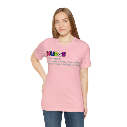Definition of a Nurse Unisex Jersey Tee Bella+Canvas 3001 Healthcare Gift Medical Students, Soft Fabric, Various Sizes Available