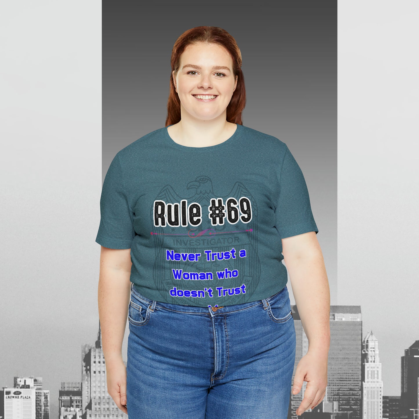 Rules of Gibbs #69 Never Trust a Woman who Doesn't Trust her Man Unisex Jersey Short Sleeve Tee