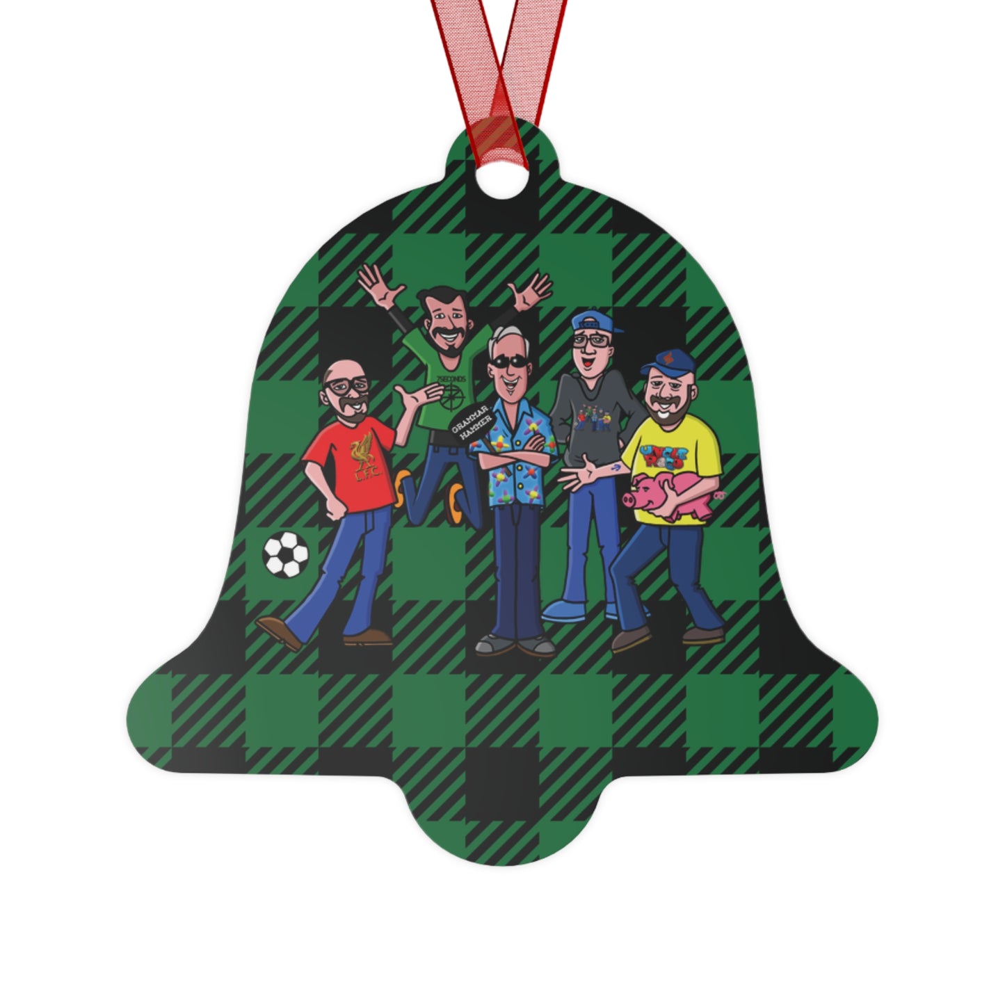 Special Limited Edition The Shuli Network Group Caricature Metal Christmas Ornaments in Bell or Circle Shaped