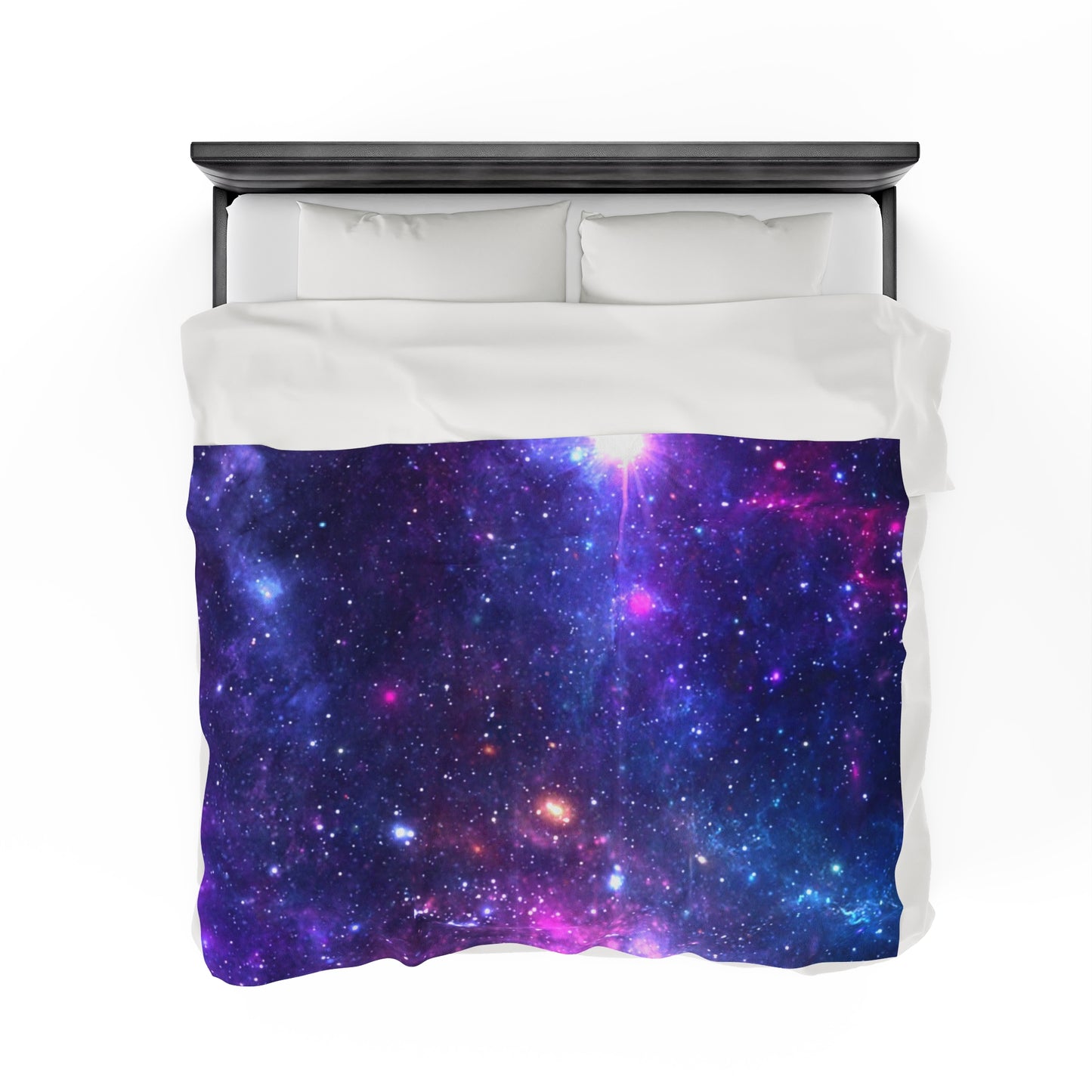 Purple Beyond the Stars Outer Space Out of this World Velveteen Plush Blanket