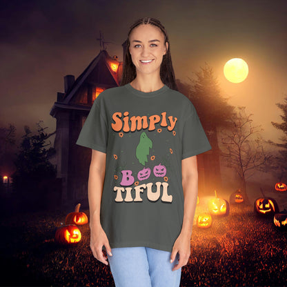 Simply Bootiful Retro Groovy Halloween Unisex Garment-Dyed T-shirt Gifts for Her Gifts for him