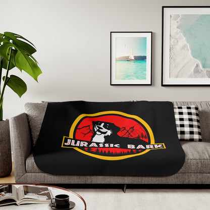 Jurassic Bark Bernese Mountain Dog  Custom Sherpa Blanket, Two Colors