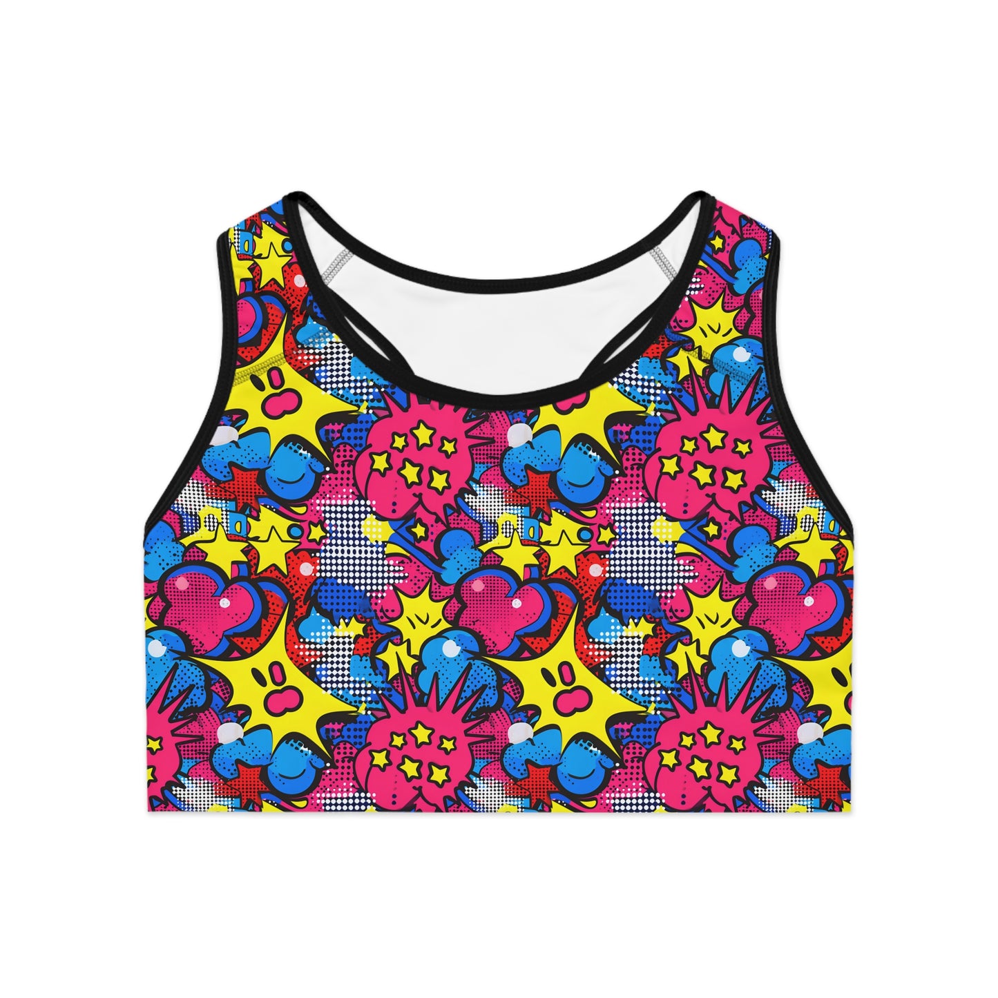 Vibrant Abstract Pop Art Women's Sports Bra (AOP)